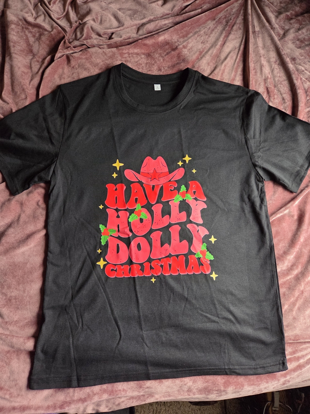 New! Have a Holly Dolly Christmas T-Shirt - Black